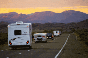 caravans on the road