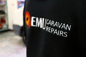 emu caravan repairs t shirt logo