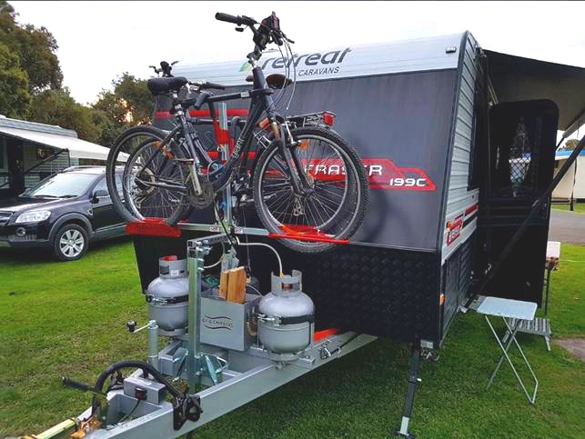 bike rack on caravan spare wheel